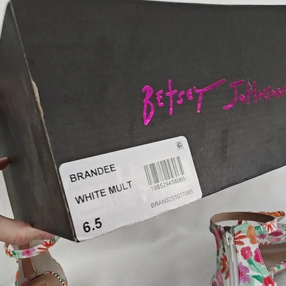 Betsey Johnson Floral Ankle-Strap Sandals with Orange Crochet Flowers - Picture 11 of 14